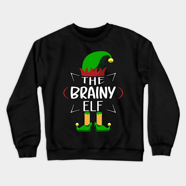 The Brainy Elf Christmas Party Pajama Crewneck Sweatshirt by Art master